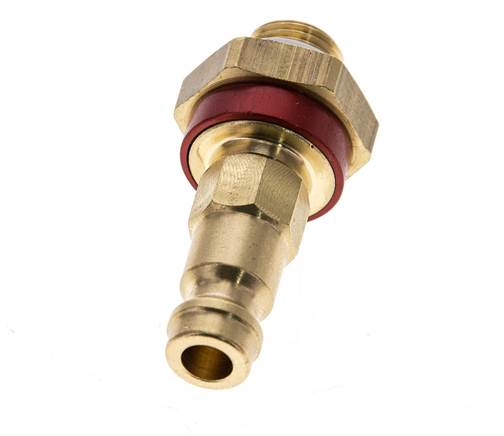 Messing DN 5 Rood-Coded Luchtkoppeling Insteeknippel G 1/8 inch Buitendraad