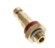 Messing DN 5 Rood-Coded Luchtkoppeling Insteeknippel G 1/8 inch Buitendraad