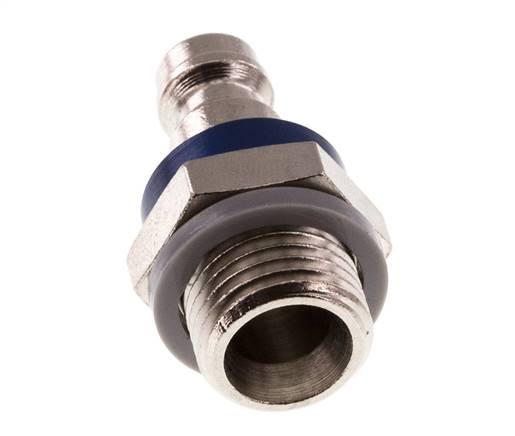 Vernikkeld Messing DN 5 Blauw Luchtkoppeling Insteeknippel G 1/4 inch Buitendraad