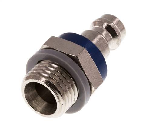 Vernikkeld Messing DN 5 Blauw Luchtkoppeling Insteeknippel G 1/4 inch Buitendraad