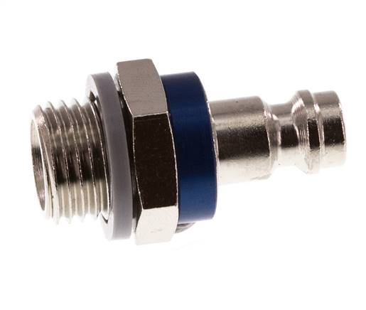 Vernikkeld Messing DN 5 Blauw Luchtkoppeling Insteeknippel G 1/4 inch Buitendraad