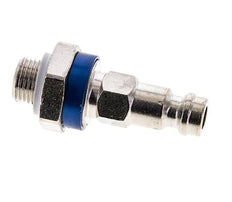 Vernikkeld Messing DN 5 Blauw-Coded Luchtkoppeling Insteeknippel G 1/8 inch Buitendraad