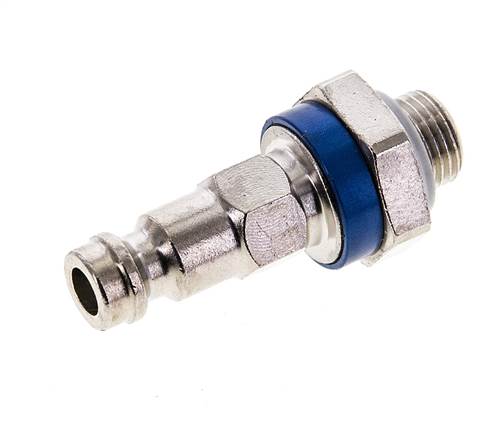 Vernikkeld Messing DN 5 Blauw-Coded Luchtkoppeling Insteeknippel G 1/8 inch Buitendraad