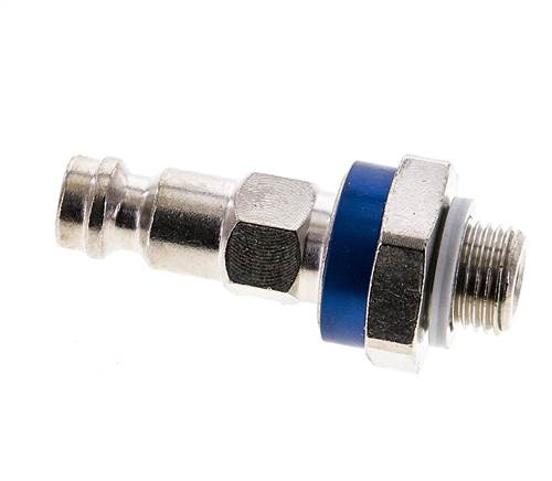 Vernikkeld Messing DN 5 Blauw-Coded Luchtkoppeling Insteeknippel G 1/8 inch Buitendraad
