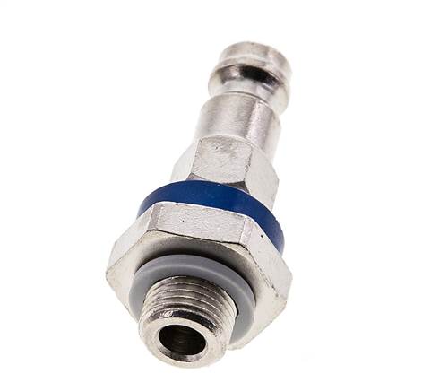 Vernikkeld Messing DN 5 Blauw-Coded Luchtkoppeling Insteeknippel G 1/8 inch Buitendraad