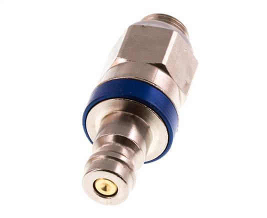 Vernikkeld Messing DN 5 Blauw Luchtkoppeling Insteeknippel G 1/8 inch Buitendraad Double Shut-Off