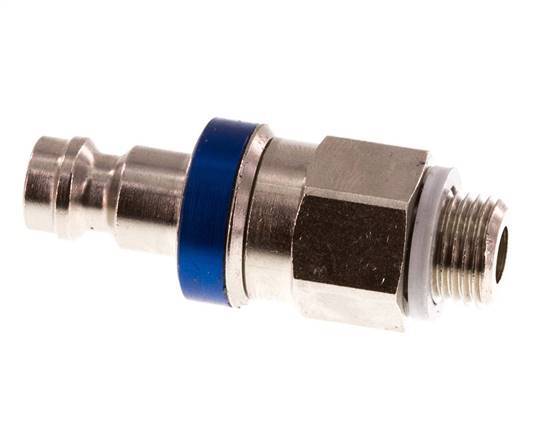 Vernikkeld Messing DN 5 Blauw Luchtkoppeling Insteeknippel G 1/8 inch Buitendraad Double Shut-Off