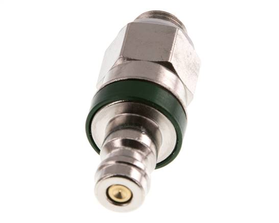 Vernikkeld Messing DN 5 Groen Luchtkoppeling Insteeknippel G 1/8 inch Buitendraad Double Shut-Off