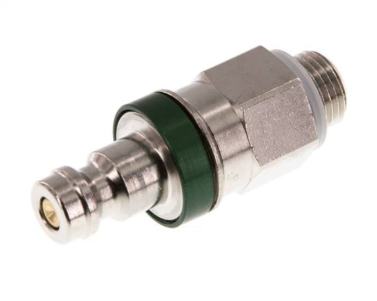 Vernikkeld Messing DN 5 Groen Luchtkoppeling Insteeknippel G 1/8 inch Buitendraad Double Shut-Off