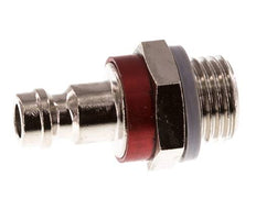 Vernikkeld Messing DN 5 Rood Luchtkoppeling Insteeknippel G 1/4 inch Buitendraad