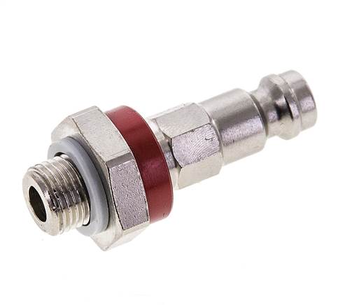 Vernikkeld Messing DN 5 Rood-Coded Luchtkoppeling Insteeknippel G 1/8 inch Buitendraad