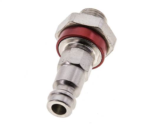 Vernikkeld Messing DN 5 Rood-Coded Luchtkoppeling Insteeknippel G 1/8 inch Buitendraad