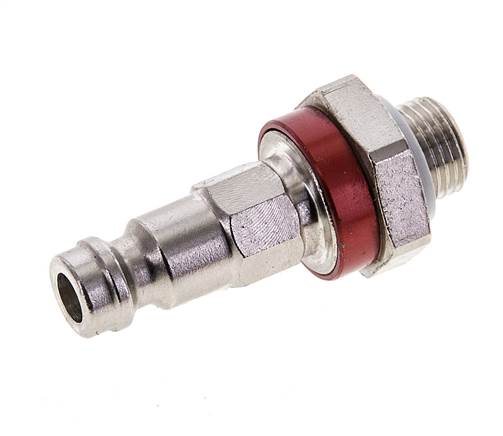 Vernikkeld Messing DN 5 Rood-Coded Luchtkoppeling Insteeknippel G 1/8 inch Buitendraad