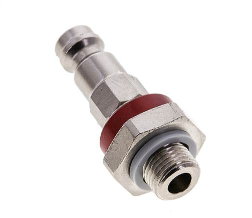 Vernikkeld Messing DN 5 Rood-Coded Luchtkoppeling Insteeknippel G 1/8 inch Buitendraad