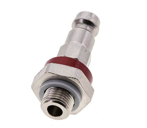 Vernikkeld Messing DN 5 Rood-Coded Luchtkoppeling Insteeknippel G 1/8 inch Buitendraad