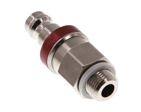 Vernikkeld Messing DN 5 Rood Luchtkoppeling Insteeknippel G 1/8 inch Buitendraad Double Shut-Off