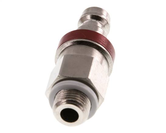 Vernikkeld Messing DN 5 Rood Luchtkoppeling Insteeknippel G 1/8 inch Buitendraad Double Shut-Off