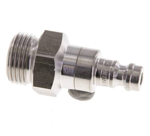 RVS DN 5 Luchtkoppeling Insteeknippel G 3/8 inch Buitendraad Double Shut-Off