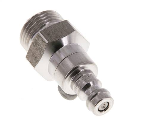 RVS DN 5 Luchtkoppeling Insteeknippel G 3/8 inch Buitendraad Double Shut-Off