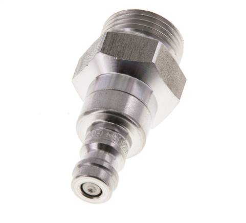 RVS DN 5 Luchtkoppeling Insteeknippel G 3/8 inch Buitendraad Double Shut-Off