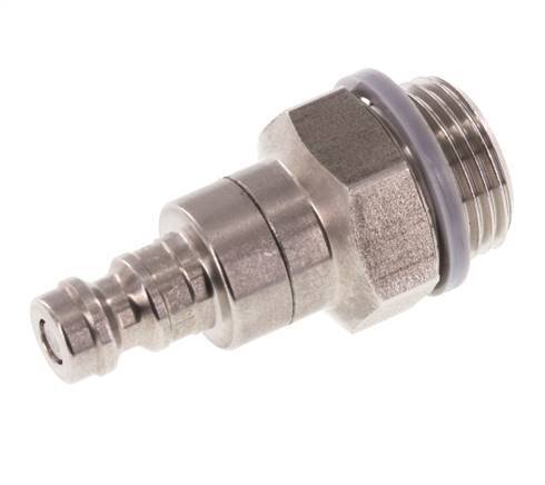 RVS DN 5 Luchtkoppeling Insteeknippel G 3/8 inch Buitendraad Double Shut-Off