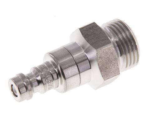 RVS DN 5 Luchtkoppeling Insteeknippel G 3/8 inch Buitendraad Double Shut-Off