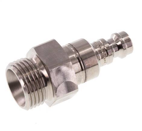 RVS 316L DN 5 Luchtkoppeling Insteeknippel G 3/8 inch Buitendraad Double Shut-Off