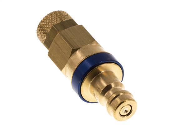 Messing DN 5 Blauw Luchtkoppeling Insteeknippel 4x6 mm Push-On Double Shut-Off