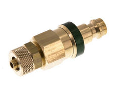 Messing DN 5 Groen Luchtkoppeling Insteeknippel 4x6 mm Push-On Double Shut-Off