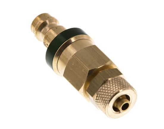 Messing DN 5 Groen Luchtkoppeling Insteeknippel 4x6 mm Push-On Double Shut-Off