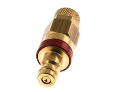 Messing DN 5 Rood Luchtkoppeling Insteeknippel 4x6 mm Push-On Double Shut-Off