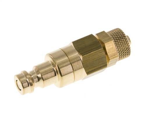 Messing DN 5 Luchtkoppeling Insteeknippel 4x6 mm Push-On Double Shut-Off