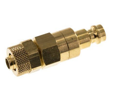 Messing DN 5 Luchtkoppeling Insteeknippel 6x8 mm Push-On Double Shut-Off