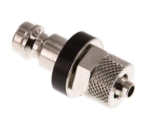 Vernikkeld Messing DN 5 Zwart Luchtkoppeling Insteeknippel 4x6 mm Push-On