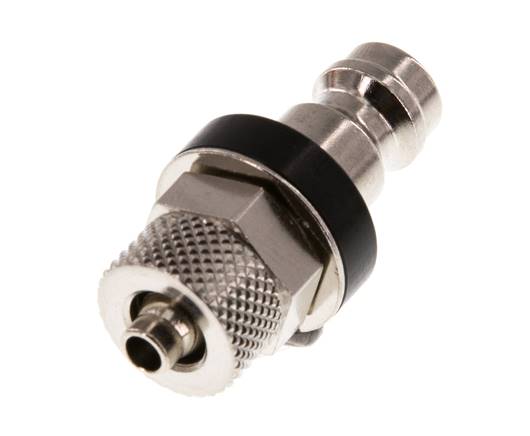 Vernikkeld Messing DN 5 Zwart Luchtkoppeling Insteeknippel 4x6 mm Push-On