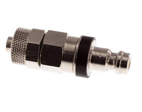 Vernikkeld Messing DN 5 Zwart Luchtkoppeling Insteeknippel 6x8 mm Push-On Double Shut-Off