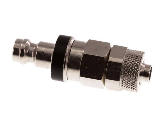 Vernikkeld Messing DN 5 Zwart Luchtkoppeling Insteeknippel 6x8 mm Push-On Double Shut-Off