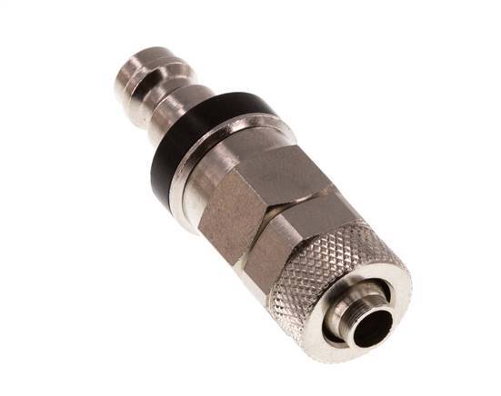 Vernikkeld Messing DN 5 Zwart Luchtkoppeling Insteeknippel 6x8 mm Push-On Double Shut-Off