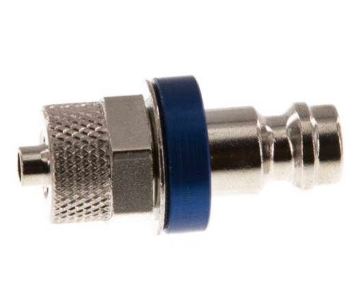 Vernikkeld Messing DN 5 Blauw Luchtkoppeling Insteeknippel 4x6 mm Push-On