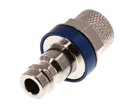 Vernikkeld Messing DN 5 Blauw Luchtkoppeling Insteeknippel 4x6 mm Push-On