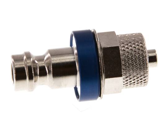 Vernikkeld Messing DN 5 Blauw Luchtkoppeling Insteeknippel 4x6 mm Push-On