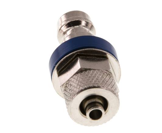 Vernikkeld Messing DN 5 Blauw Luchtkoppeling Insteeknippel 4x6 mm Push-On