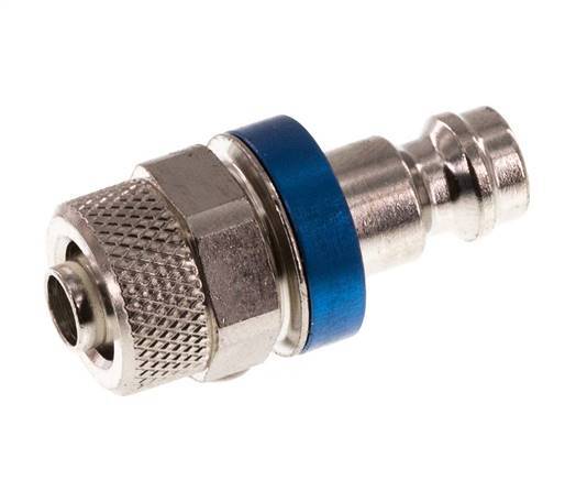 Vernikkeld Messing DN 5 Blauw Luchtkoppeling Insteeknippel 6x8 mm Push-On