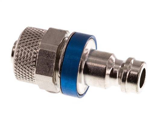 Vernikkeld Messing DN 5 Blauw Luchtkoppeling Insteeknippel 6x8 mm Push-On