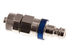 Vernikkeld Messing DN 5 Blauw Luchtkoppeling Insteeknippel 6x8 mm Push-On Double Shut-Off