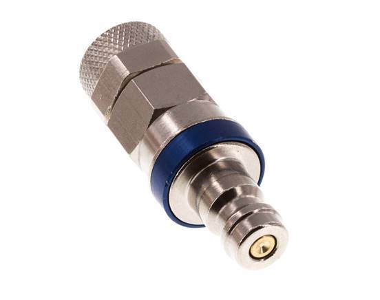 Vernikkeld Messing DN 5 Blauw Luchtkoppeling Insteeknippel 6x8 mm Push-On Double Shut-Off