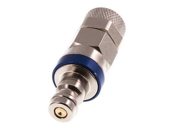 Vernikkeld Messing DN 5 Blauw Luchtkoppeling Insteeknippel 6x8 mm Push-On Double Shut-Off