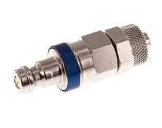 Vernikkeld Messing DN 5 Blauw Luchtkoppeling Insteeknippel 6x8 mm Push-On Double Shut-Off