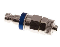 Vernikkeld Messing DN 5 Blauw Luchtkoppeling Insteeknippel 6x8 mm Push-On Double Shut-Off