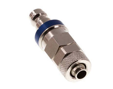 Vernikkeld Messing DN 5 Blauw Luchtkoppeling Insteeknippel 6x8 mm Push-On Double Shut-Off